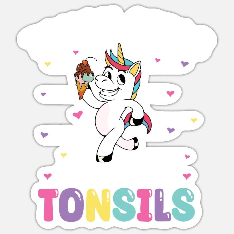 Tonsillectomy, recovery, tonsillectomy - Sticker size S (10 x 10 cm) - white matte