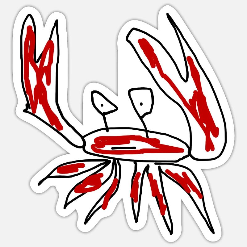 Crayfish Crustaceans - Sticker size S (10 x 10 cm) - white matte