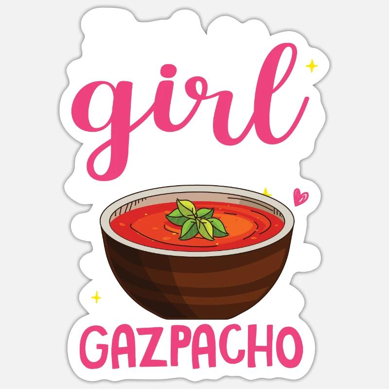 Gaspacho - Sticker taille S (10 x 10 cm) - blanc mat