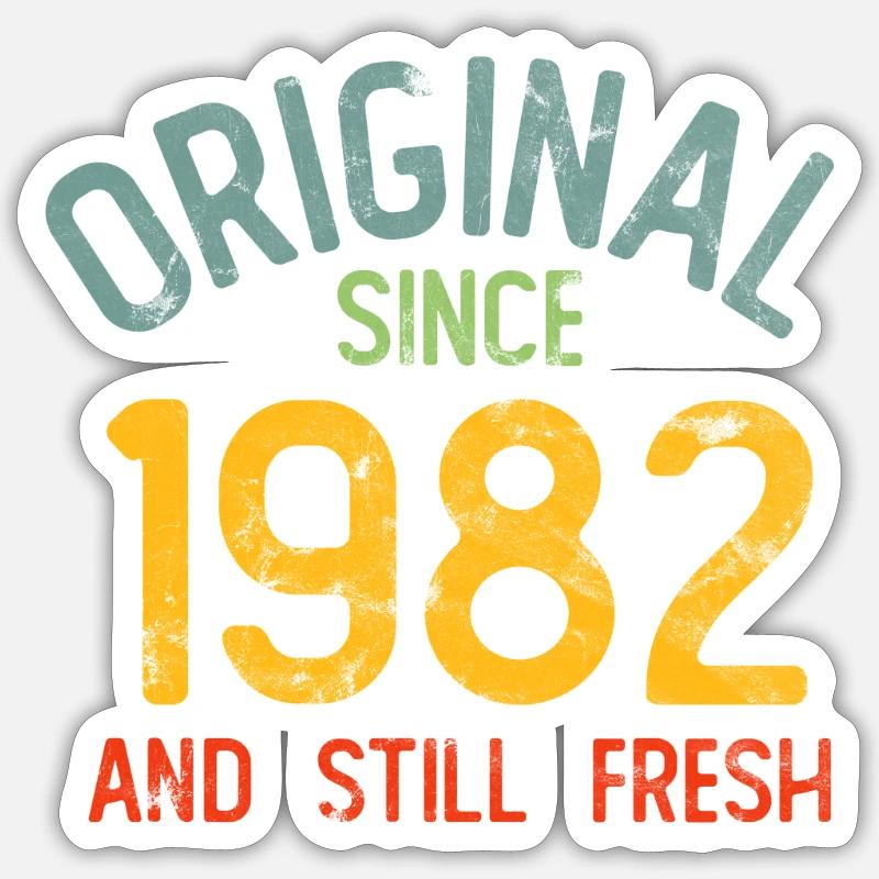 Millésime 1982 - Sticker taille S (10 x 10 cm) - blanc mat