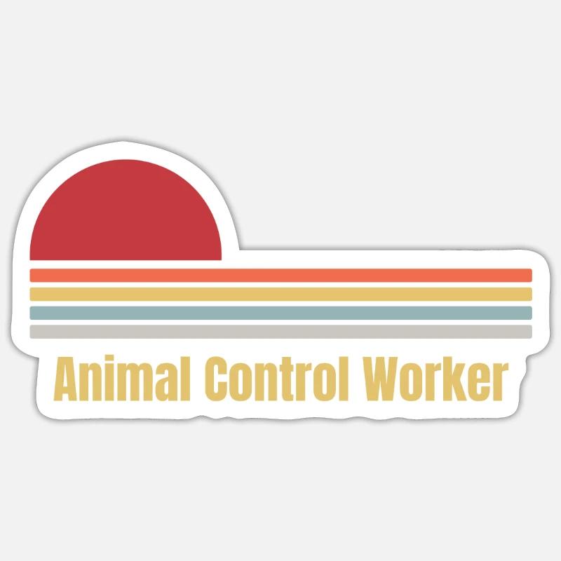 Animal Control Worker - Sticker Größe S (10 x 10 cm) - Mattweiß