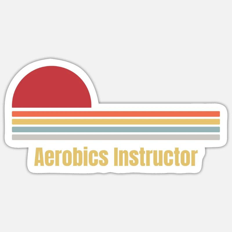 Aerobics Instructor - Sticker size S (10 x 10 cm) - white matte
