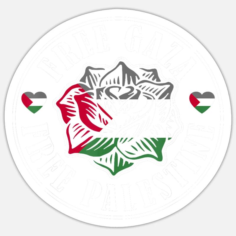 Drapeau de la Palestine Drapeau - Sticker taille S (10 x 10 cm) - blanc mat
