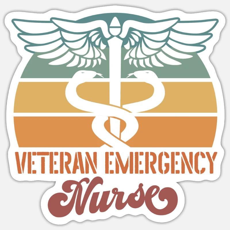 Krankenschwester Notfallkrankenschwester - Sticker Größe S (10 x 10 cm) - Mattweiß