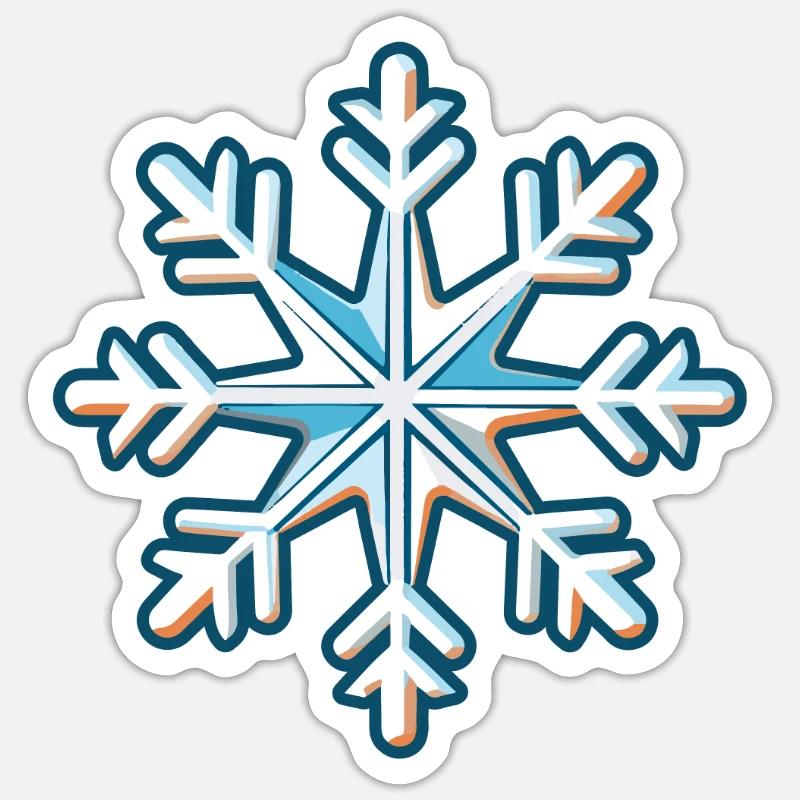 Snowflake Snow Icon - Sticker size S (10 x 10 cm) - white matte