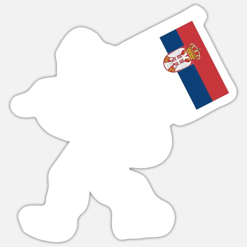 Serbien - Sticker Größe S (10 x 10 cm) - Mattweiß