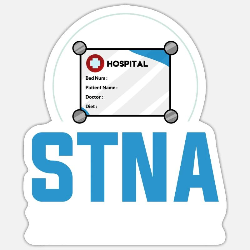 STNA Certified Nursing Assistant - Sticker size S (10 x 10 cm) - white matte