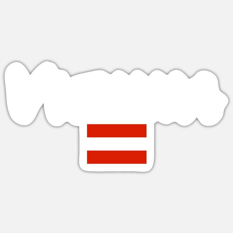 Vienne Autriche Drapeau autrichien - Sticker taille S (10 x 10 cm) - blanc mat