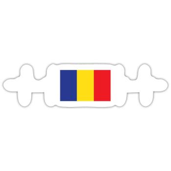 African Flag - Chad - Sticker size S (10 x 10 cm) - white matte - Front