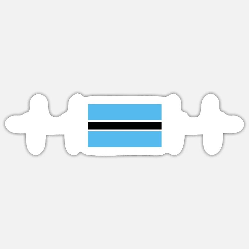 African Flag - Botswana - Sticker Größe S (10 x 10 cm) - Mattweiß