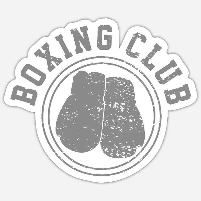 Boxe Boxeur Combattant - Sticker taille S (10 x 10 cm) - blanc mat