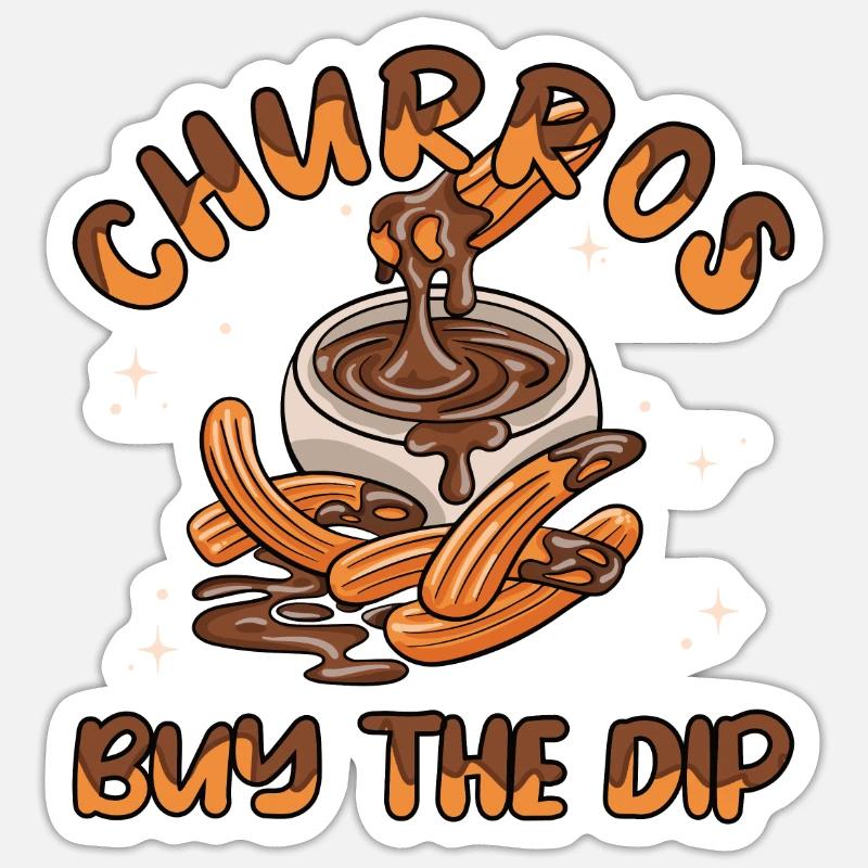 Churros Acheter La Trempette - Sticker taille S (10 x 10 cm) - blanc mat