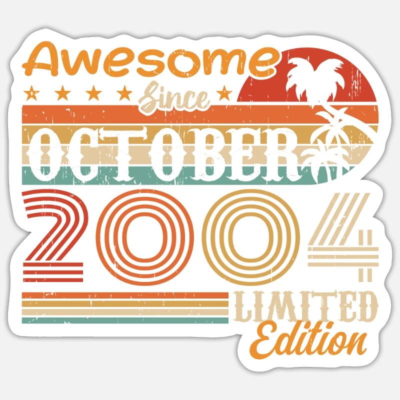 2004 October Vintage - October 2004 - Sticker size S (10 x 10 cm) - white matte