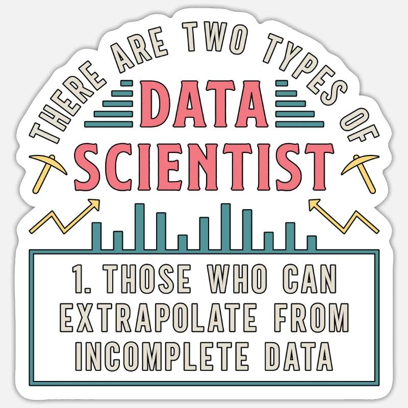 Data Mining There Are Two Types Of Data Programmer - Sticker Größe S (10 x 10 cm) - Mattweiß