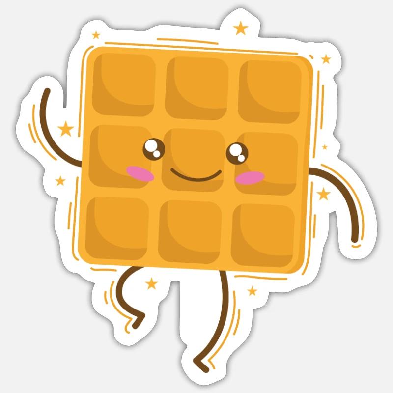 Dancing Waffle Dough Pastry Snack Sticker size S (10 x 10 cm)