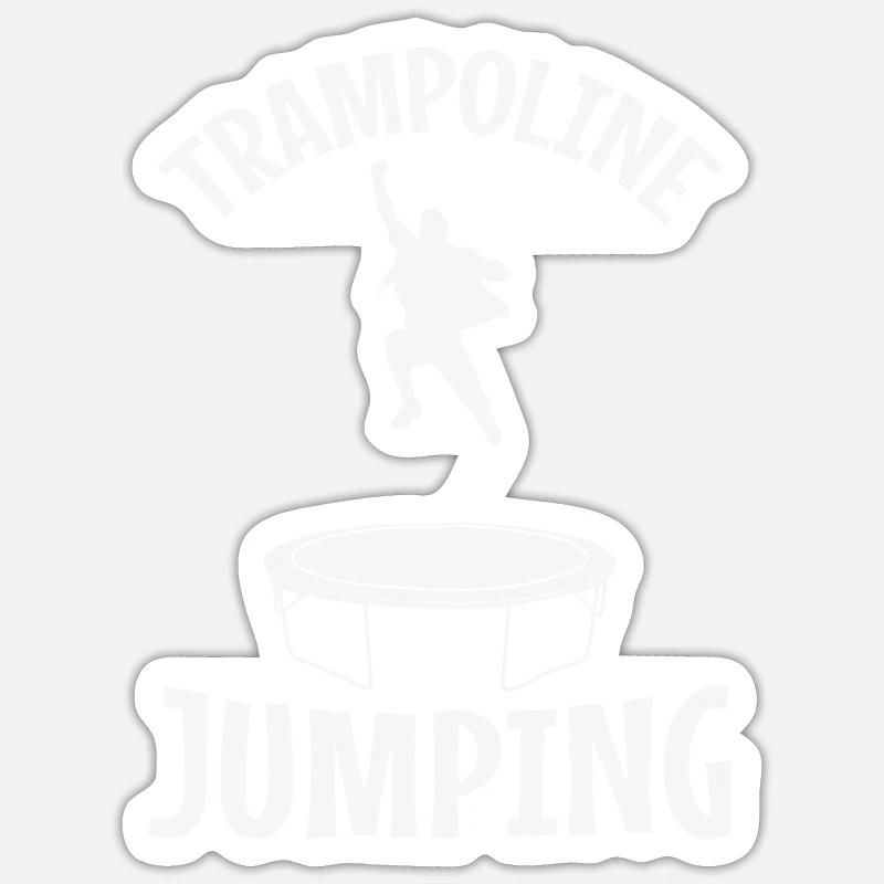 Trampoline Jumping springen Freizeit - Sticker Größe S (10 x 10 cm) - Mattweiß