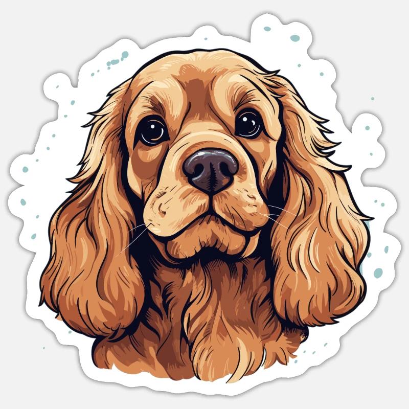 Dog Cocker Spaniel - Sticker size S (10 x 10 cm) - white matte