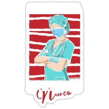 Nurse Professional - Sticker size S (10 x 10 cm) - white matte - Front
