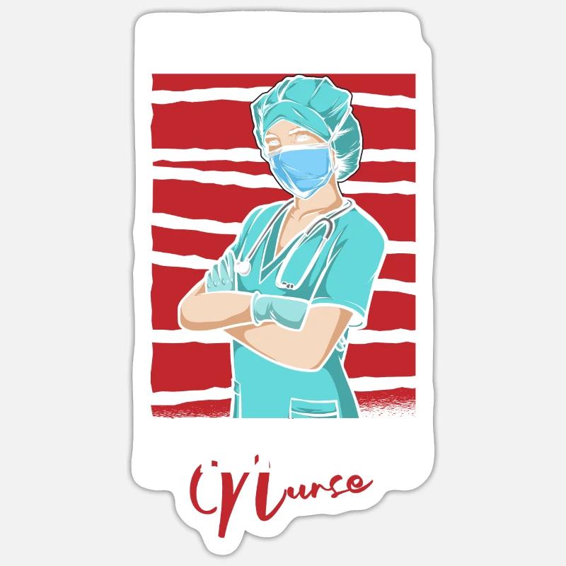 Krankenschwester Fachmann Sticker Größe S (10 x 10 cm)