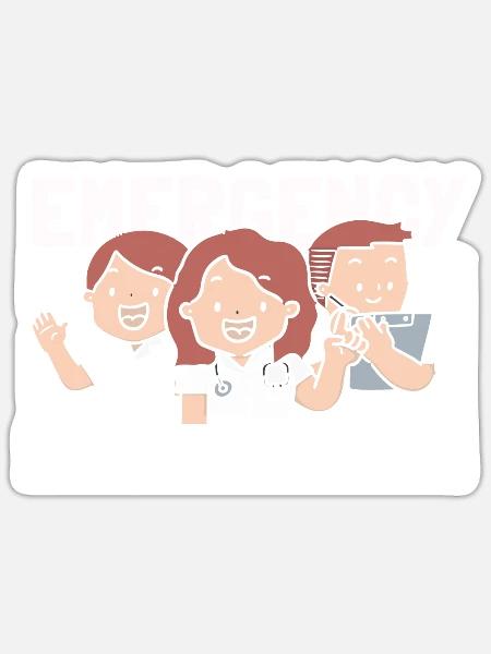 Krankenschwester Lustig Notfall Krankenschwester - Sticker Größe S (10 x 10 cm) - Mattweiß