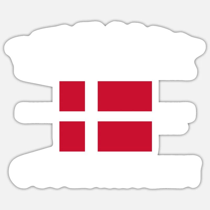 Danemark - Sticker taille S (10 x 10 cm) - blanc mat