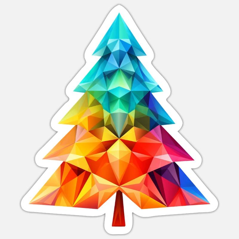 Versatile Magic: Colorful Polygon Christmas Tree Sticker size S (10 x 10 cm)