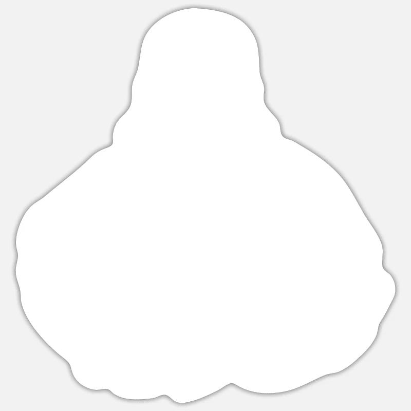 Bouddha bouddhiste - Sticker taille S (10 x 10 cm) - blanc mat