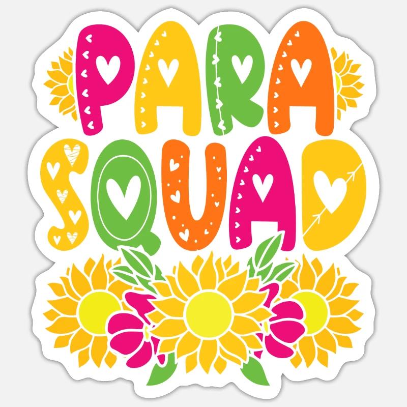 Erziehungsassistent Para Squad - Sticker Größe S (10 x 10 cm) - Mattweiß