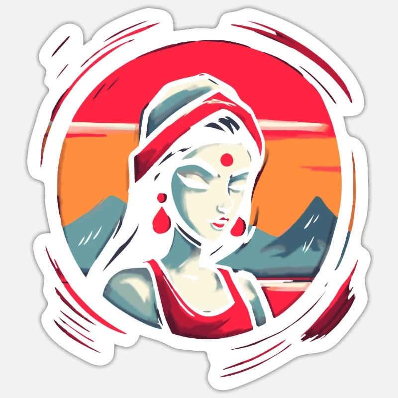 Princesse orientale - Sticker taille S (10 x 10 cm) - blanc mat