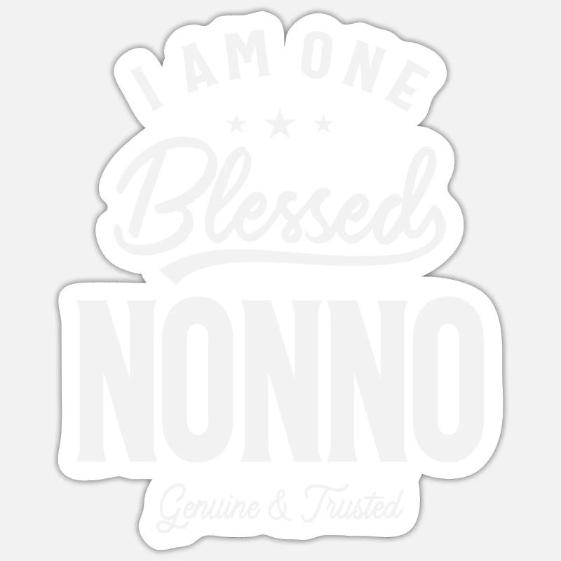 Ich bin ein B Nonno Lustiger Opa - Sticker Größe S (10 x 10 cm) - Mattweiß