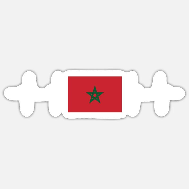 Drapeau africain - Maroc - Sticker taille S (10 x 10 cm) - blanc mat