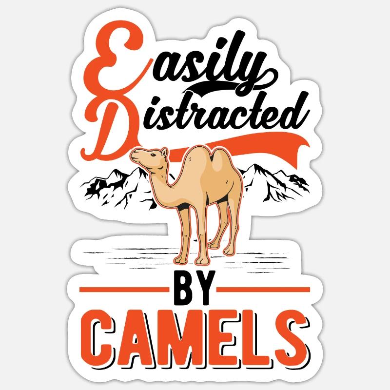 Easily distracted by Camels Großkamel Kamel Sticker Größe S (10 x 10 cm)