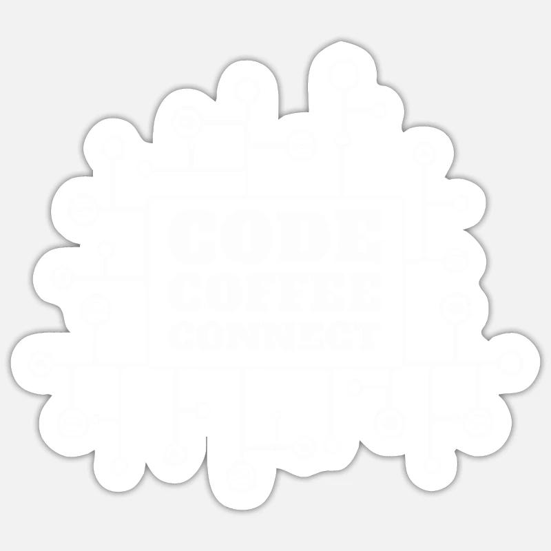 Code Coffee Connect Network Computer Engineering T Sticker Größe S (10 x 10 cm)