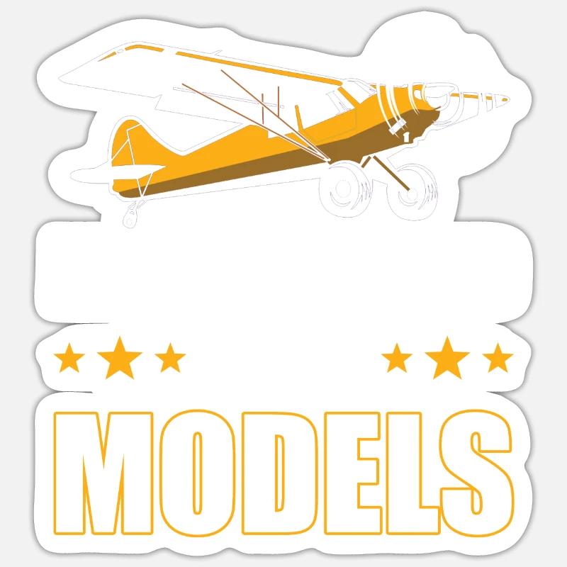 RC Model Airplane Pilot Gift - Sticker size S (10 x 10 cm) - white matte