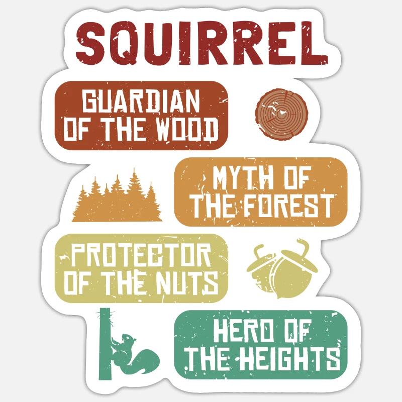 Guardian Myth Protector Hero Squirrel Eichhörnchen Sticker Größe S (10 x 10 cm)