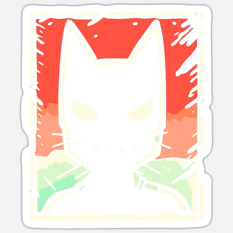 Cartoon Shadow Cat - Sticker size S (10 x 10 cm) - white matte
