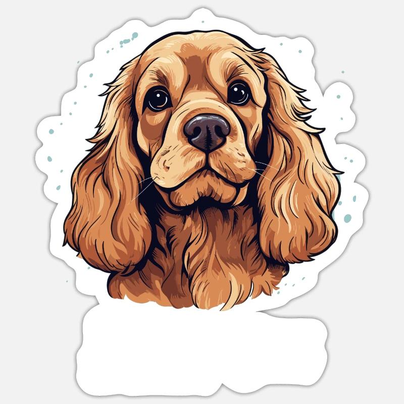 Dog Cocker Spaniel - Sticker size S (10 x 10 cm) - white matte
