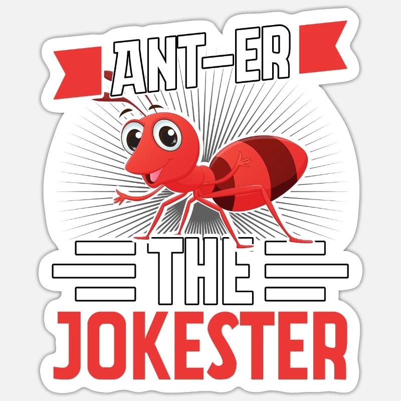 Ant-euh le farceur - Sticker taille S (10 x 10 cm) - blanc mat