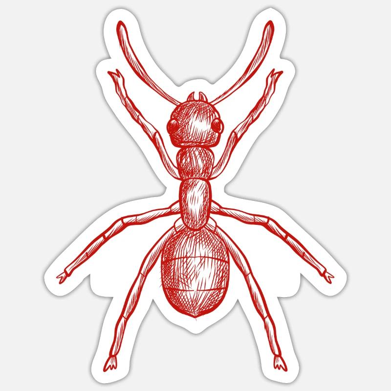 fourmi - Sticker taille S (10 x 10 cm) - blanc mat
