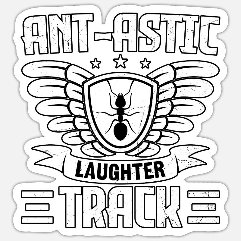 Ant-astic laughter track - Sticker Größe S (10 x 10 cm) - Mattweiß