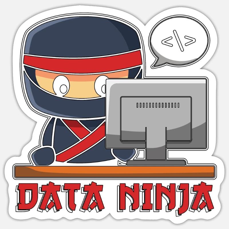 Data Mining Data Ninja Programmer Machine Learning - Sticker Größe S (10 x 10 cm) - Mattweiß
