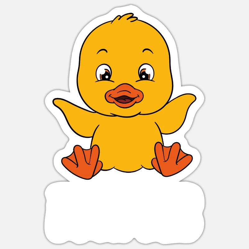 Funny Duck Cute Ducks - Sticker size S (10 x 10 cm) - white matte