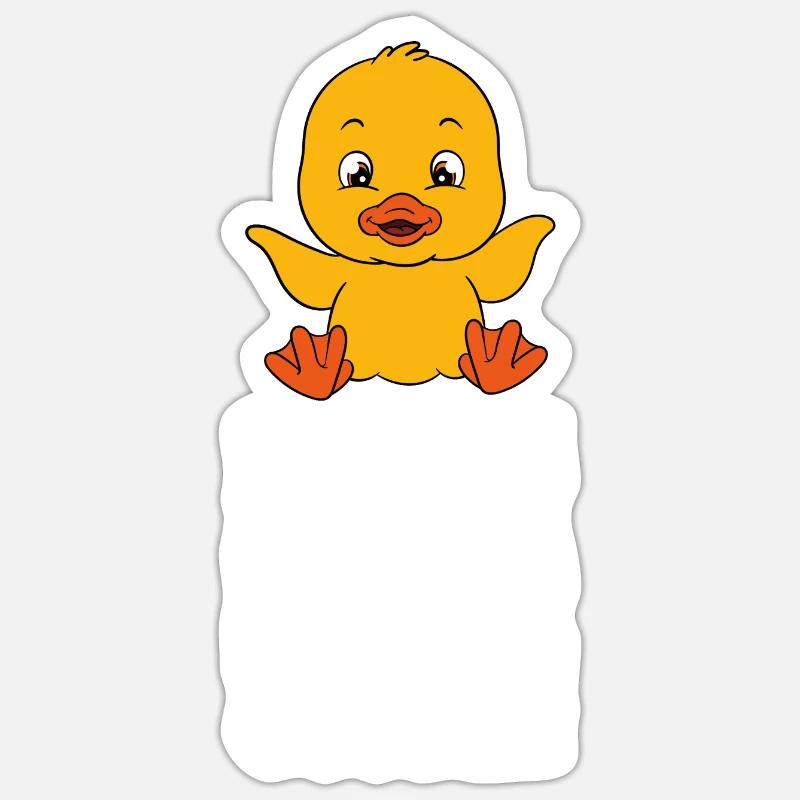 Canard drôle Canards mignons - Sticker taille S (10 x 10 cm) - blanc mat