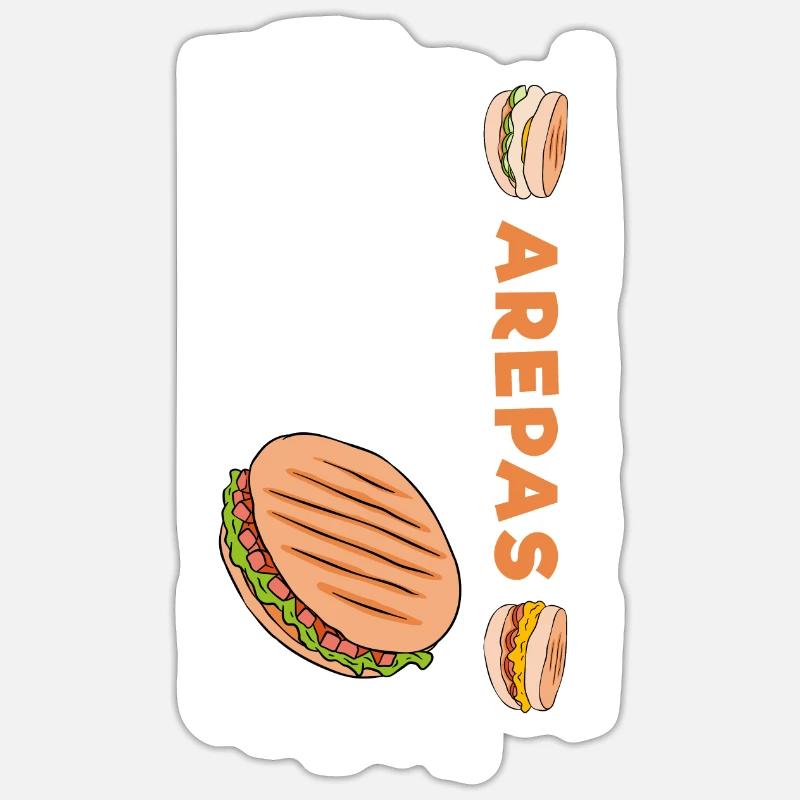 Drapeau États-Unis Arepas - Sticker taille S (10 x 10 cm) - blanc mat