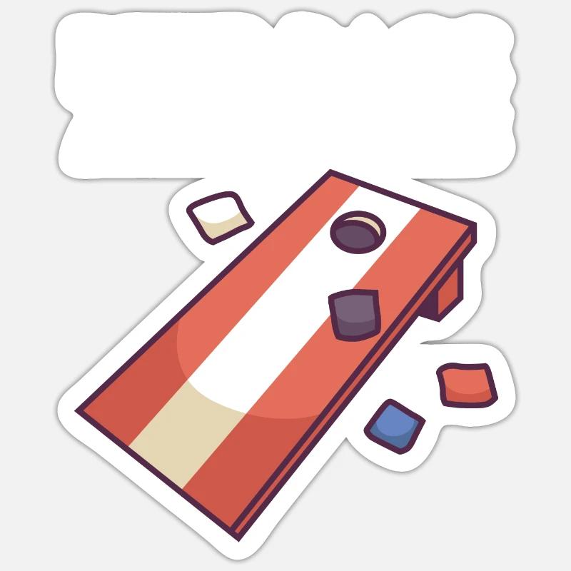 Jeu de Cornhole Tenue de trou de maïs avec Cornhole Sticker taille S (10 x 10 cm)