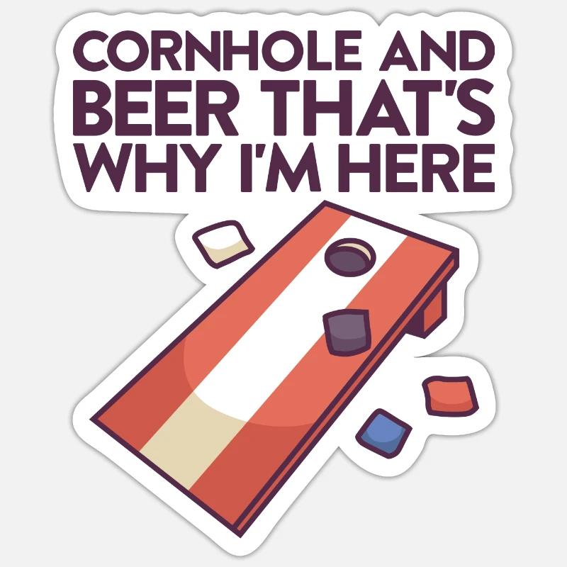 Jeu de Cornhole Tenue de trou de maïs avec Cornhole Sticker taille S (10 x 10 cm)