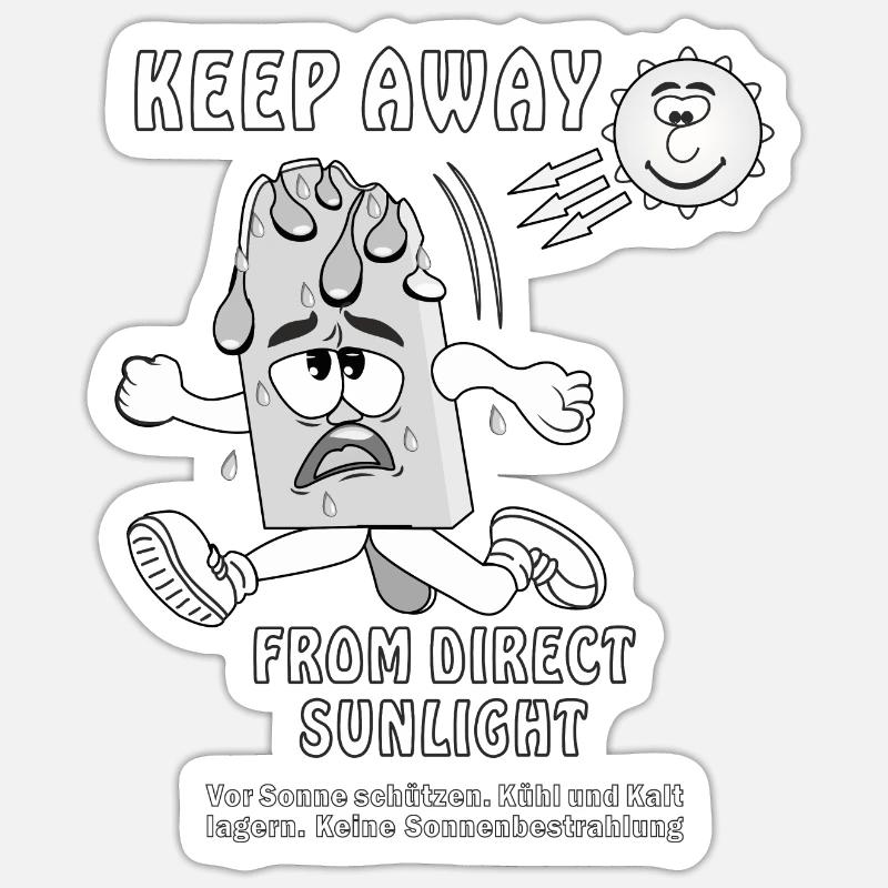 SONNENSCHUTZ EISCREME - Sticker Größe S (10 x 10 cm) - Mattweiß