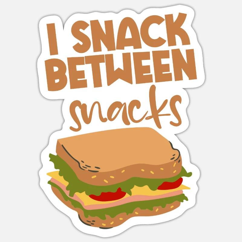 I Snack Between Snacks 2 - Sticker size S (10 x 10 cm) - white matte