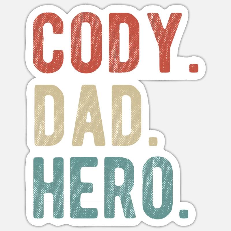 Cody Dad Held - Sticker Größe S (10 x 10 cm) - Mattweiß