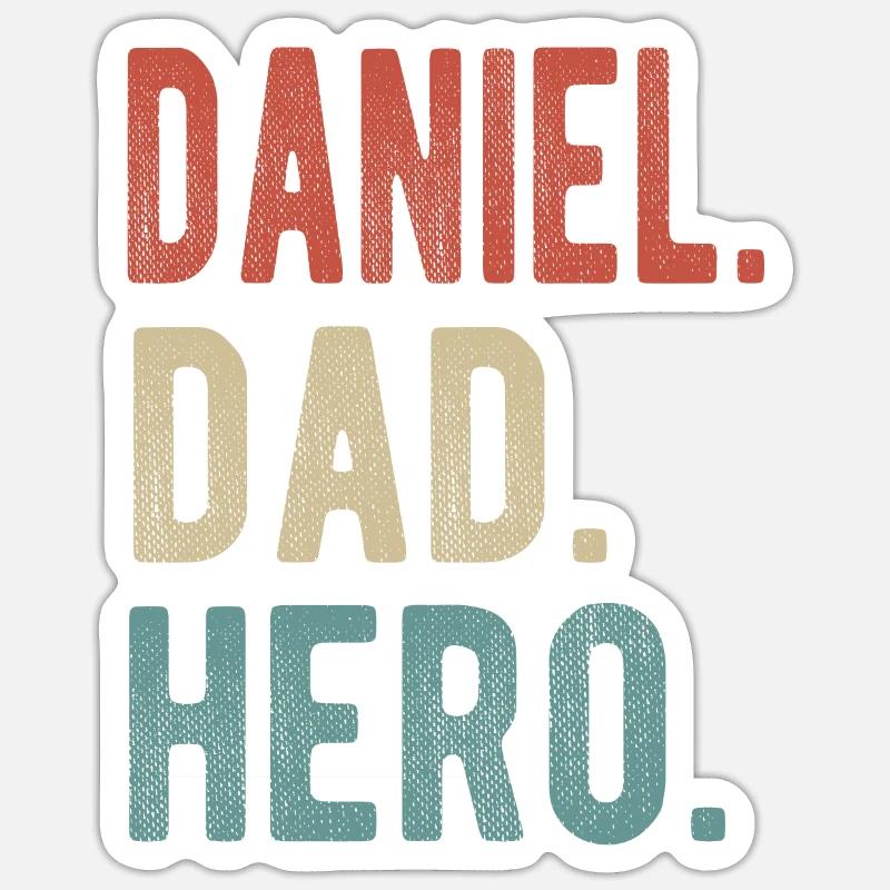 Daniel Dad Hero - Sticker size S (10 x 10 cm) - white matte